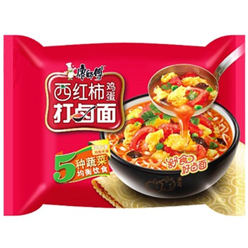 康师傅方便面经典西红柿鸡蛋打卤面102g24袋宽面泡面整箱