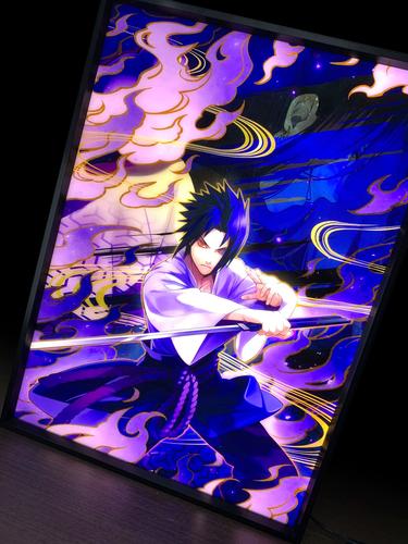 确定gk 火影忍者佐助写轮眼大蛇丸灯光装饰画二次元周边挂画礼物