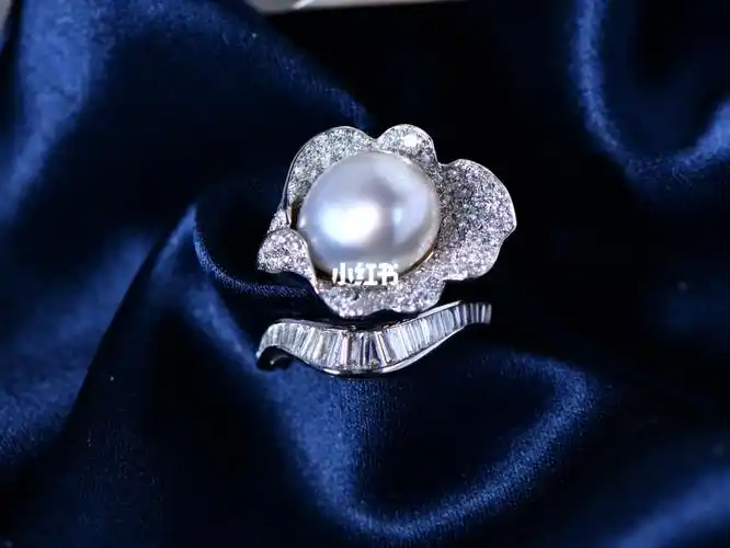 重工精镶高定款无核野生珍珠马蹄莲戒指