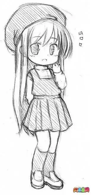 人物萌少女简笔画教程q版动漫人物简笔画兴趣爱好学画画简笔画《可爱