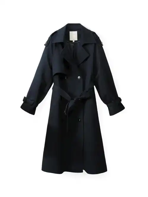 梅子熟了黑标系列英伦风小个子中长风衣外套2022年新款风衣