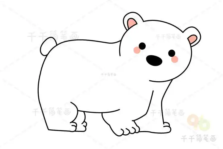 熊简笔画秒懂北极熊找食物简笔画8款北极熊简笔画图片大全零基础动