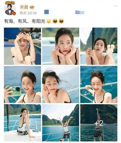 宋茜晒泳装照曲线好绝!穿露背装秀白皙美背,优越长颈天鹅臂太吸睛