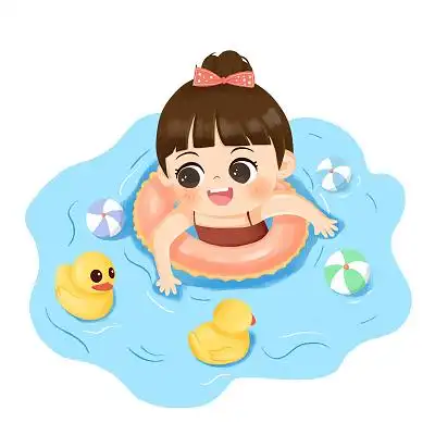 游泳健身玩具卡通人物png素材