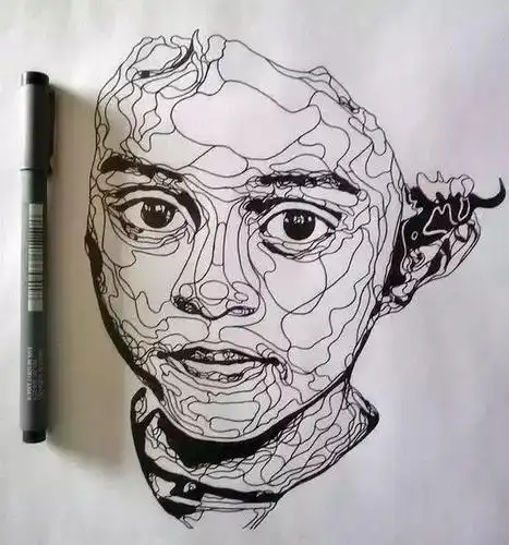 每天分享好看的绘画 比利时艺术家 kris trappeniers的线条艺术