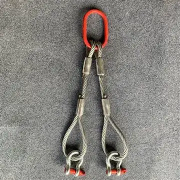 起重钢丝绳吊索具起重机行车天车货钩吊环挂钩吊装工具绳扣插编1t双腿