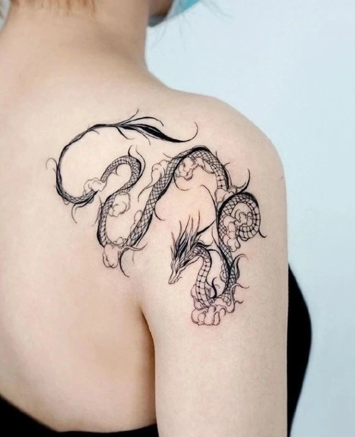 一组简单好看的龙图案纹身4