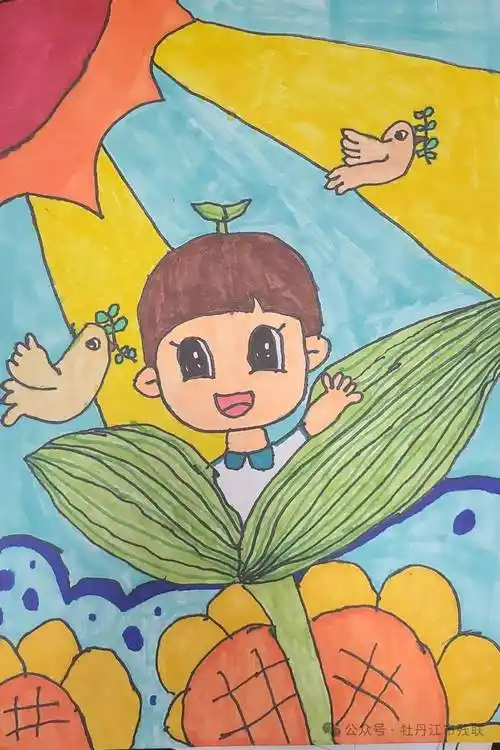 王远,16岁(宁安市特教学校)▲《五彩繁花》李伟航,14岁(宁安市