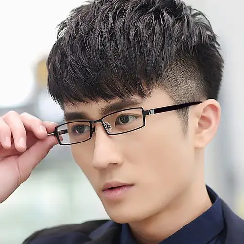 小脸眼镜框 男_细腿近视平光小脸眼镜框方形眼镜架男士时尚潮流板材