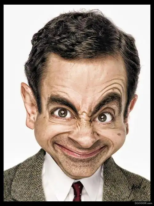 伦敦艺术家yasid夸张肖像奥巴马憨豆手绘 [4p] (1).jpg