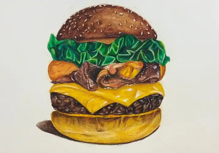 彩铅-汉堡包