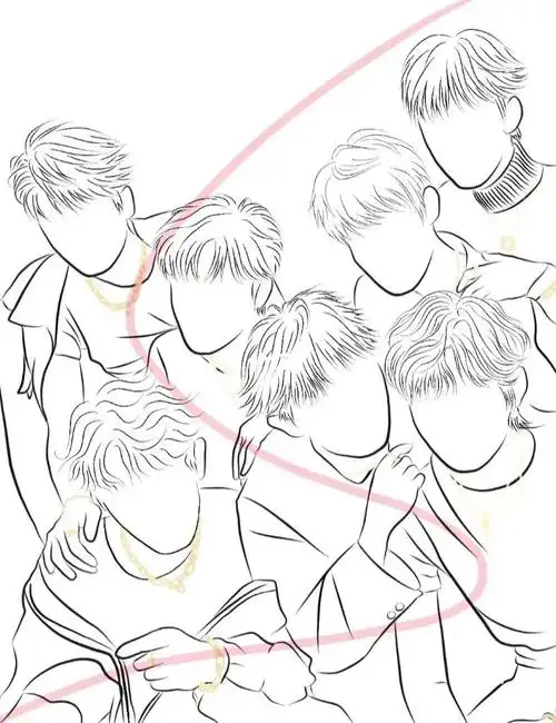 时代少年团七人线稿