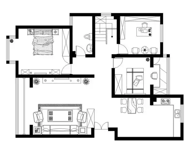 简约欧式三居白领收纳80后小资户型图