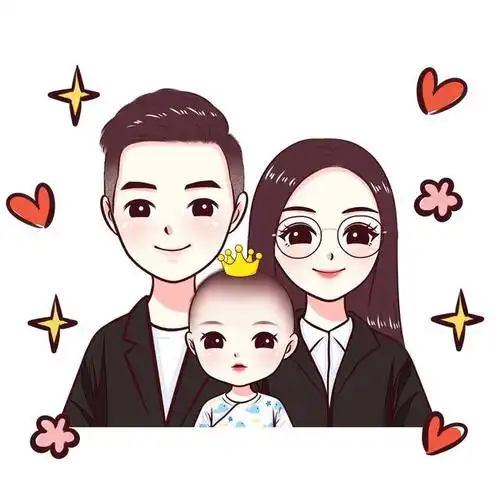 一组超温馨的家庭头像,一家三口动漫头像集,好看吗?