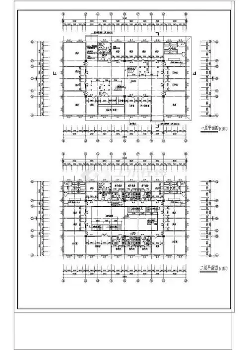 某医院二层门诊楼设计cad施工图纸_医疗建筑_土木在线