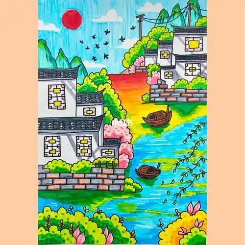 风景动漫江南水乡