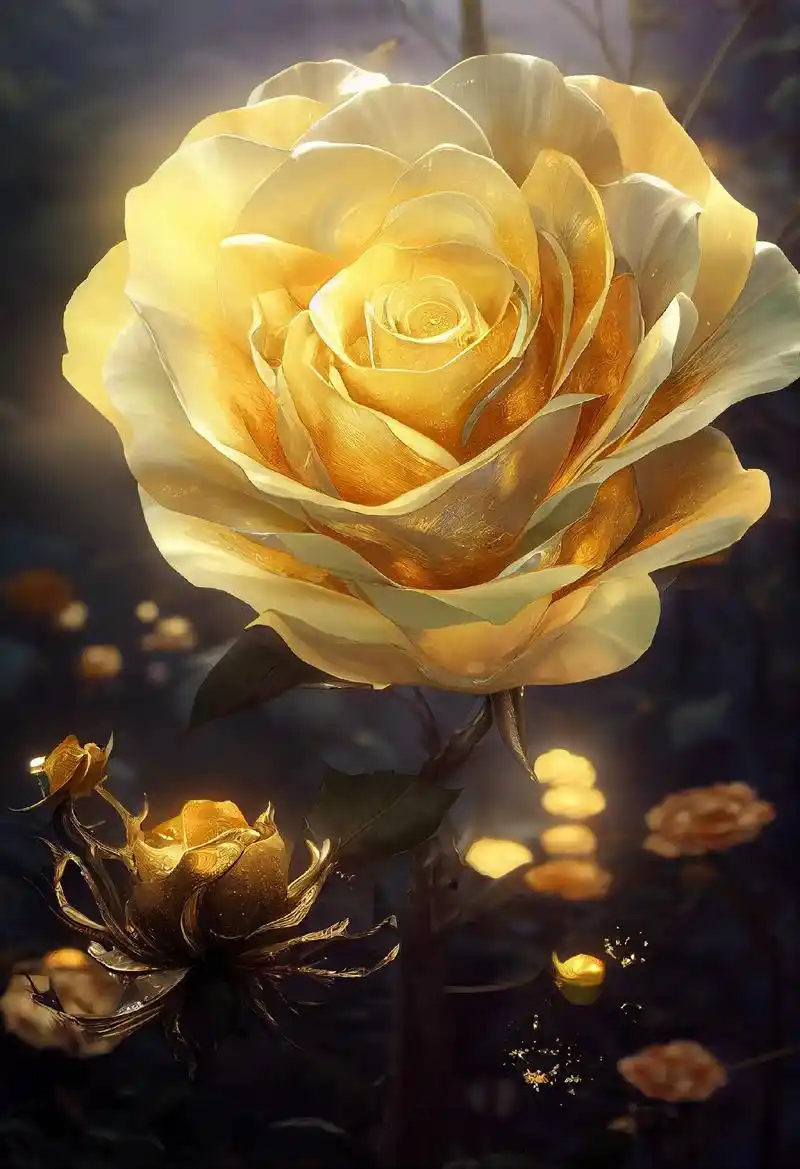 金色玫瑰,像女王头上的王冠,美丽而高贵#图文来了 #壁纸 # - 抖音