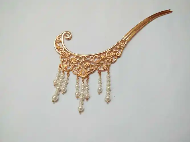 明制荻髻流苏步摇发钗宋制皇后步摇发簪古风汉服配饰