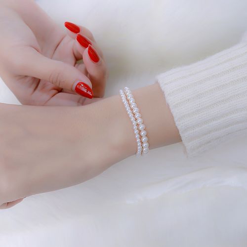 2022新款天然淡水akoya小珍珠花式手串众弹力轻奢女正品礼物手链