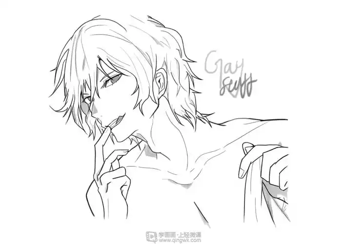 作业:动漫初学者绘画学习之线条的软硬画法训练 - 长角的兔子