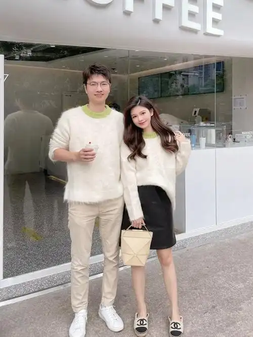 178163情侣穿搭是抹茶拿铁味的一天