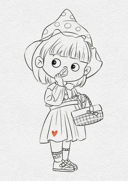 q版卡通人物线描临摹