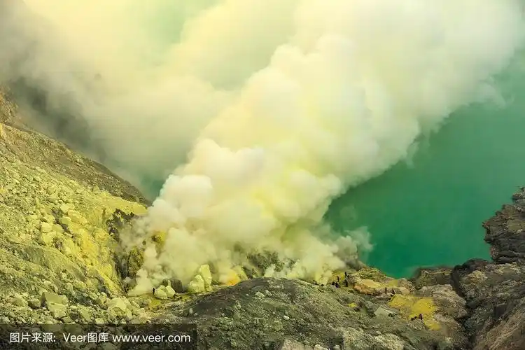 硫磺,浓烟,火山,有毒物质,火山湖