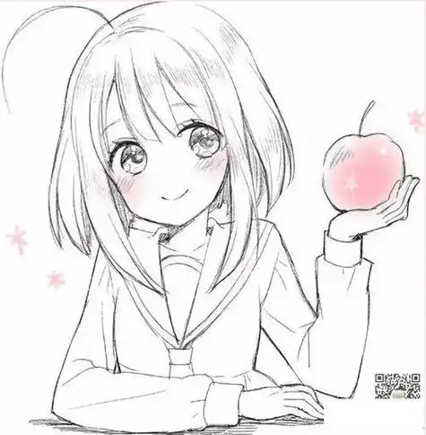 二次元动漫人物简笔画图片卡通女孩简笔画画法步骤图解二次元动漫少女