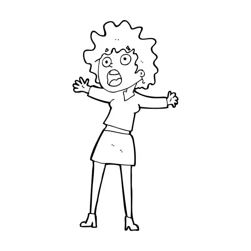 卡通惊吓的女人,卡通惊吓的女人