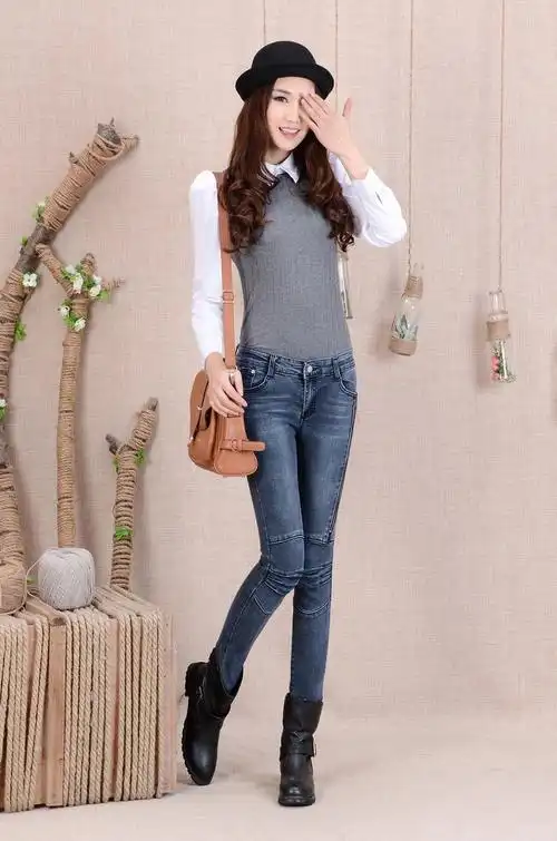 2014春季女装 爆款瘦身小脚裤 韩国牛仔裤女士牛仔裤