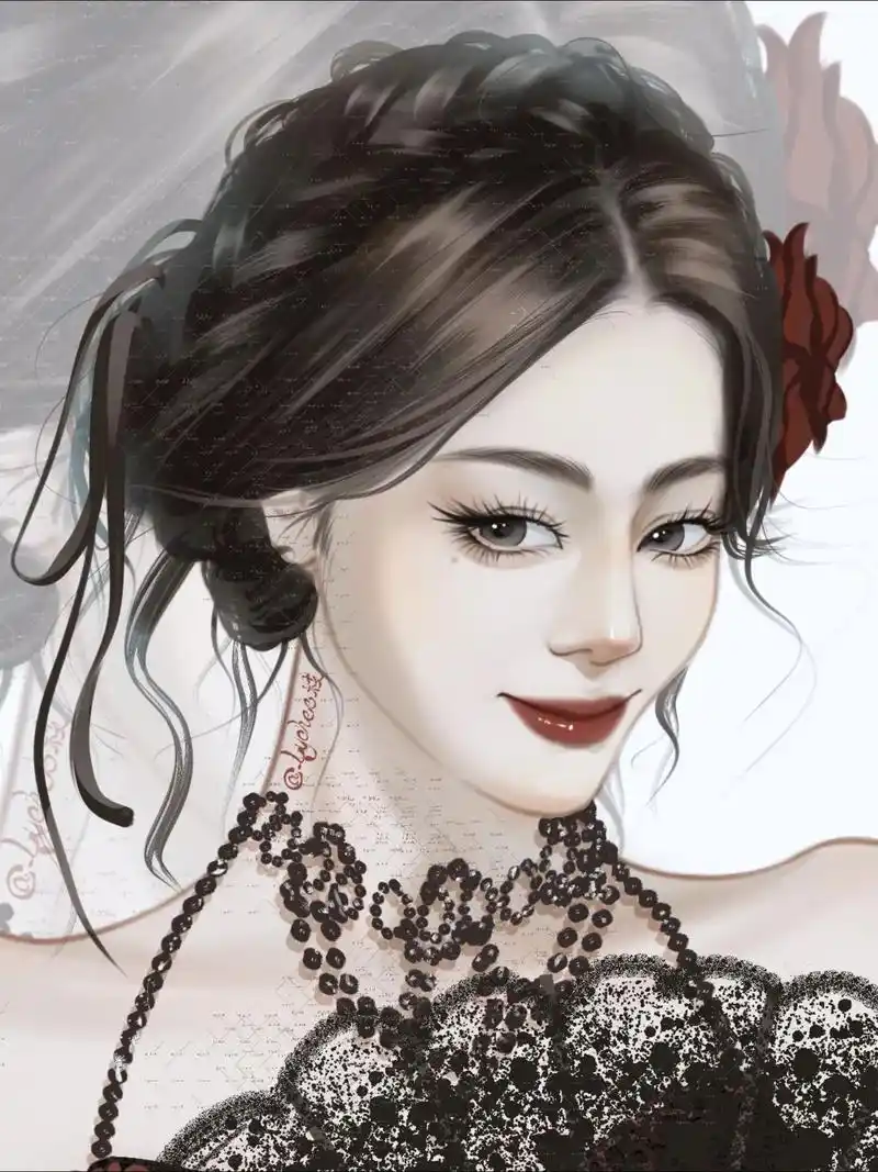 画的是迪丽热巴暗夜玫瑰造型.#迪丽热巴 #画画 #迪丽热巴暗