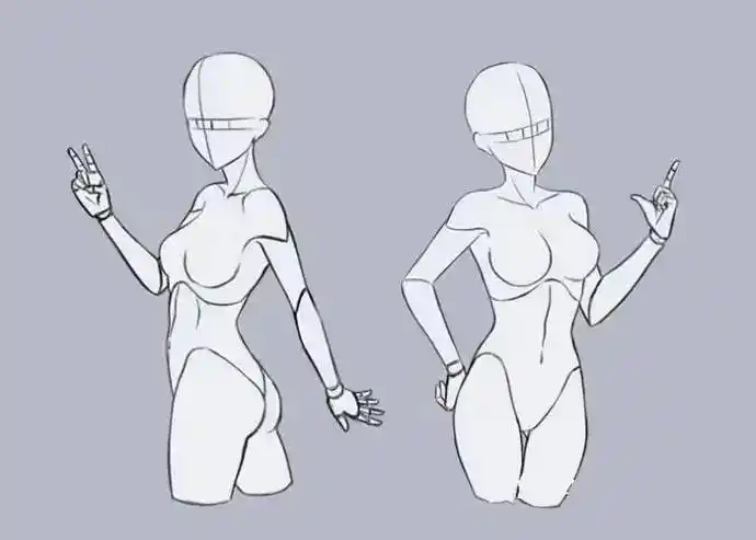 动漫女性动态素材练习人体必备参考