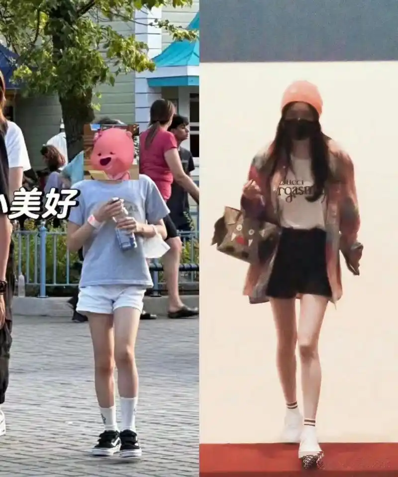 小糯米正面照曝光,这身材,腿型,走路姿势和大幂幂一模一样.
