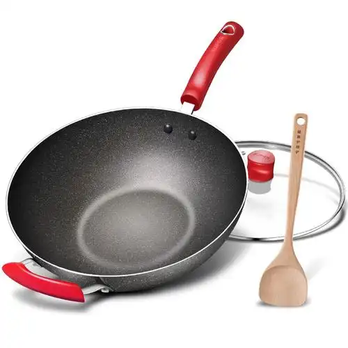 苏泊尔不粘锅麦饭石炒锅家用多功能炒菜锅电磁炉煤气灶专用无油烟