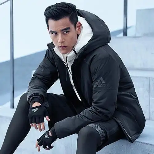 阿迪达斯adidas三叶草运动羽绒服彭于晏同款冬季新款运动衣男加厚