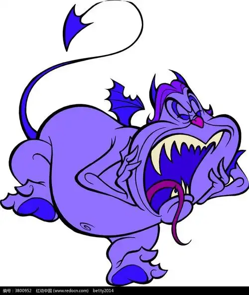 大力士海格力斯卡通角色紫色小恶魔