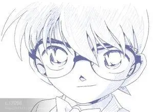 柯南最帅简笔画一步一步的画