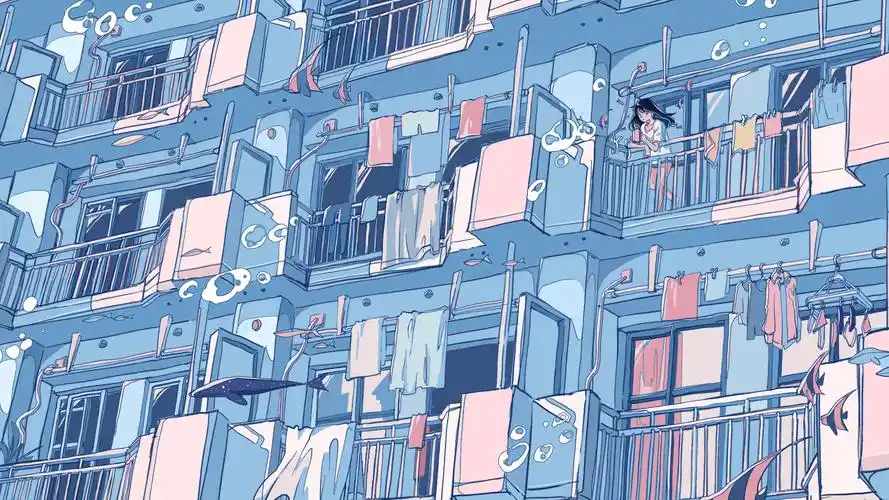 水中世界个性创意手绘插画