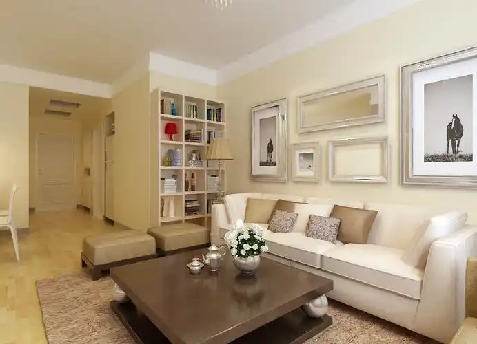 两居室客厅_书香门第装修效果图