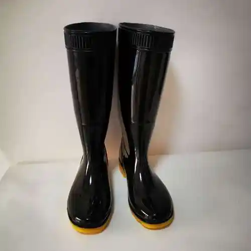 强鹰301双色高筒黑色雨鞋 pvc雨靴 耐油耐酸碱雨靴男士水鞋