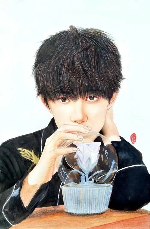 水彩手绘 易烊千玺