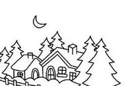 幼儿夜晚背景简笔画