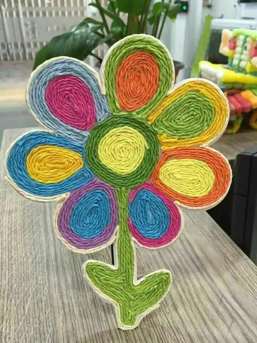 漂亮的花朵纸绳画!