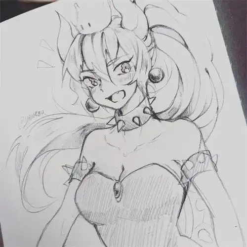 动漫少女手绘线稿,简单又好看,适合新手收藏临摹!