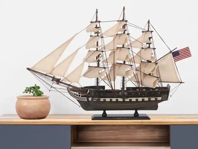 实木木帆船模型地中海风格胜利五月花一帆风顺海洋家居装饰工艺船