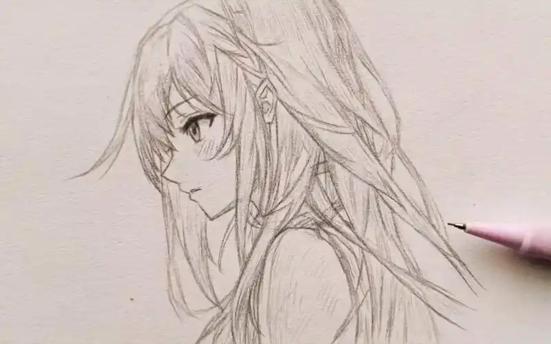 动漫女孩侧脸这样画太简单了!