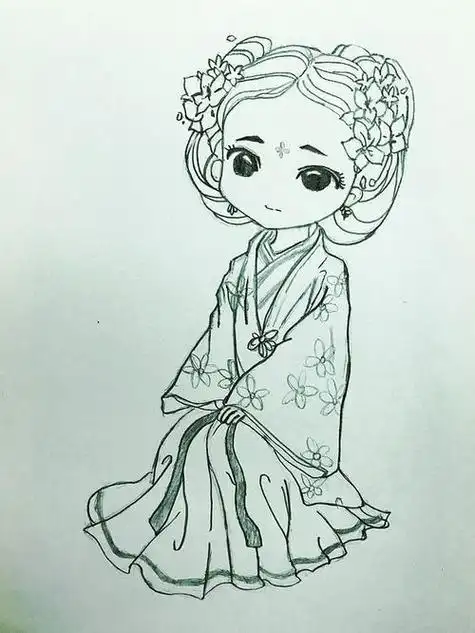 汉朝公主服饰简笔画