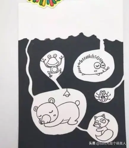 第三步:画出洞穴里冬眠的小动物