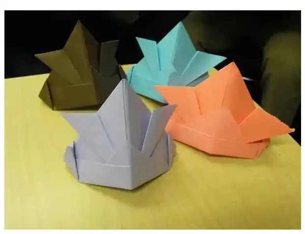 儿童手工折纸:简单五步轻松搞定手工折纸帽子(内含图解步骤)