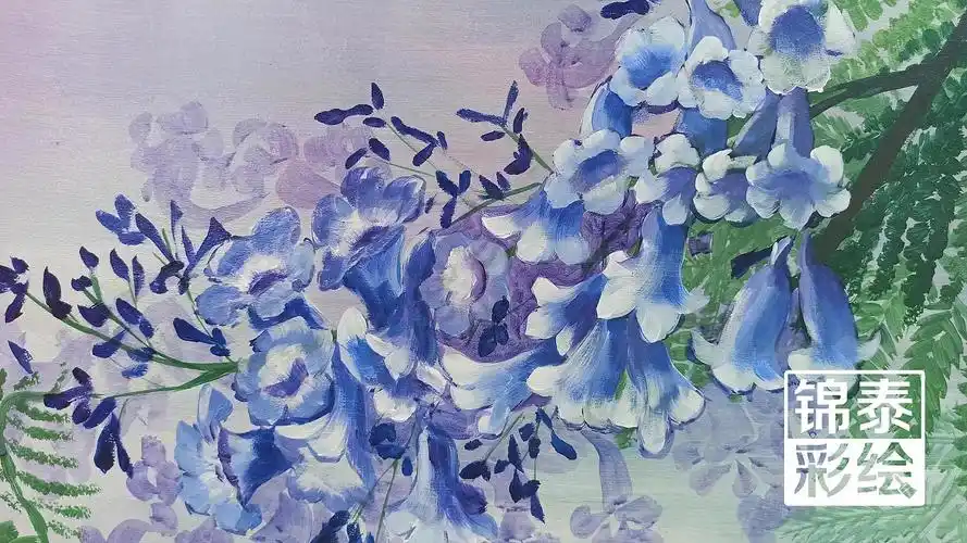 蓝花楹蓝花楹插画绘画彩绘昆明蓝花楹电箱彩绘